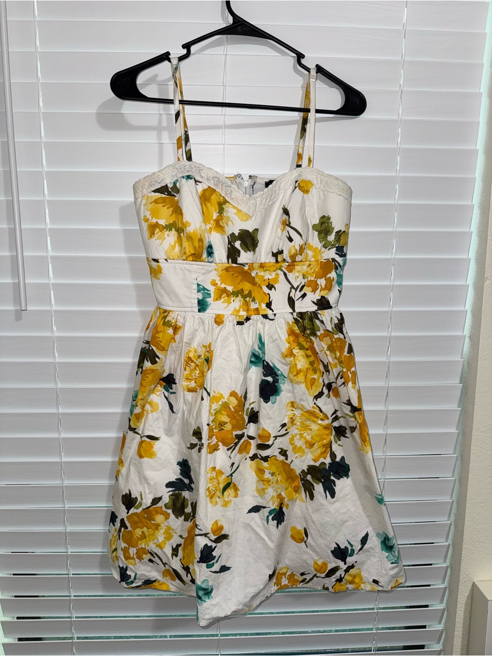 le chateau White Sundress with Yellow Floral Print